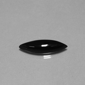 Ágata negro natural de 1,69 ct, marquesa, opaco