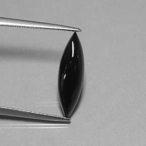 Ágata negro natural de 1,69 ct, marquesa, opaco