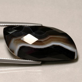 Ágata multicolor natural de 26,82 ct, forma elegante, opaco