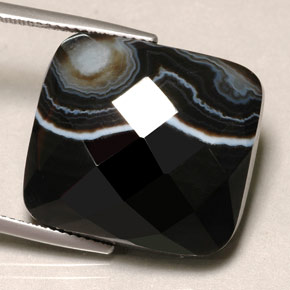 Ágata multicolor natural de 29,53 ct, corte cojín, opaco