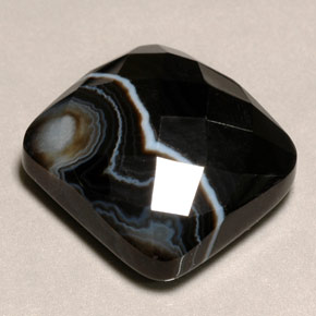 Ágata multicolor natural de 29,53 ct, corte cojín, opaco