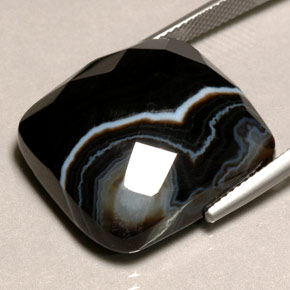 Ágata multicolor natural de 29,53 ct, corte cojín, opaco