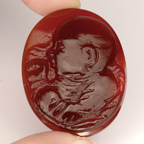 Ágata naranja natural de 37,34 ct, transparente, transparente / translúcido