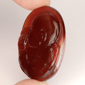 Ágata naranja natural de 37,34 ct, transparente, transparente / translúcido