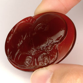 Ágata naranja natural de 37,34 ct, transparente, transparente / translúcido