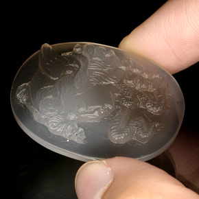 Ágata bicolor natural de 34,11 ct, transparente, transparente / translúcido