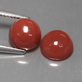 Gemas de Ágata Naranja natural de  ct, Corte Redondo, Opaco