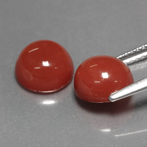 Gemas de Ágata Naranja natural de  ct, Corte Redondo, Opaco