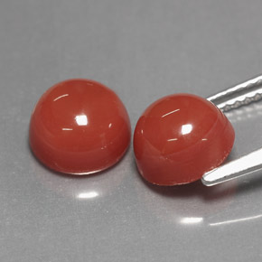 Gemas de Ágata Naranja natural de  ct, Corte Redondo, Opaco