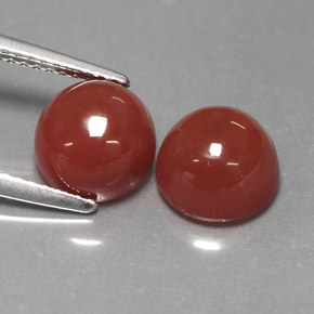 Gemas de Ágata Naranja marrón natural de  ct, Corte Redondo, Opaco