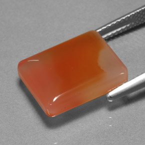Ágata naranja natural de 9,32 ct, transparente, transparente / translúcido