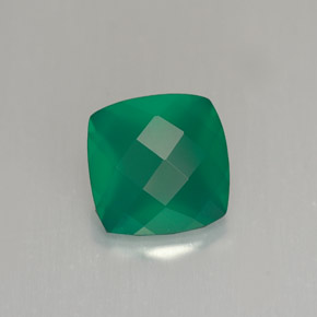 Ágata Verde natural de 1.29 ct, Corte Cojín, Translúcido
