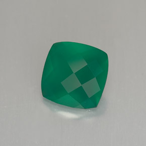 Ágata Verde natural de 1.29 ct, Corte Cojín, Translúcido