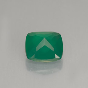 Ágata Verde natural de 1.29 ct, Corte Cojín, Translúcido