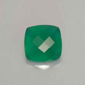 Ágata Verde natural de 1.22 ct, Corte Cojín, Translúcido