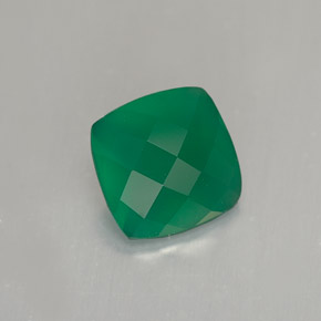 Ágata Verde natural de 1.22 ct, Corte Cojín, Translúcido