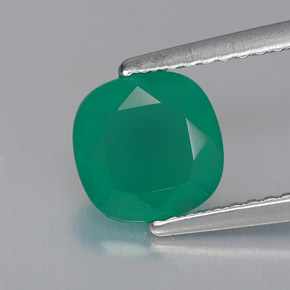 Ágata Verde natural de 1.28 ct, Transparente, Transparente / Translúcido