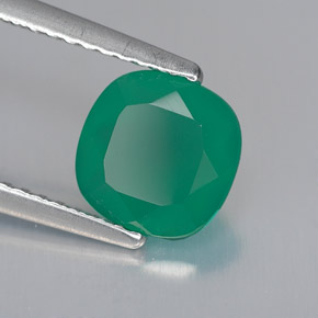 Ágata Verde natural de 1.28 ct, Transparente, Transparente / Translúcido