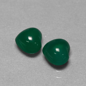 Gemas de ágata verde natural de  ct, forma de corazón, translúcido