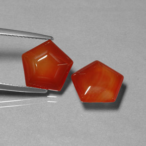 Gemas de Ágata Naranja rojizo natural de  ct, Forma elegante, Translúcido