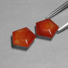Gemas de Ágata Naranja rojizo natural de  ct, Forma elegante, Translúcido