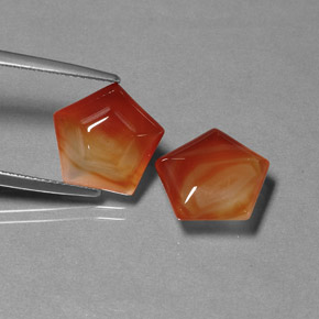 Gemas de Ágata Naranja rojizo natural de  ct, Forma elegante, Translúcido