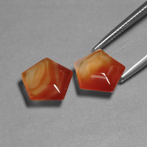 Gemas de Ágata Naranja rojizo natural de  ct, Forma elegante, Translúcido