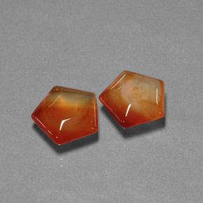 Gemas de ágata naranja natural de  ct, forma elegante, translúcido