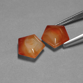 Gemas de ágata naranja natural de  ct, forma elegante, translúcido