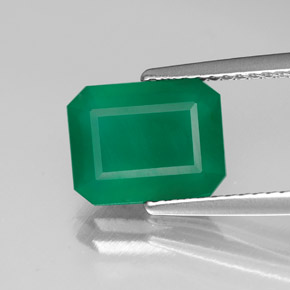 Ágata verde natural de 2,06 ct, transparente, transparente / translúcido