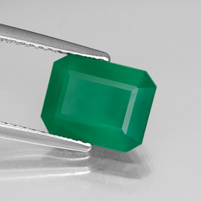 Ágata verde natural de 2,06 ct, transparente, transparente / translúcido