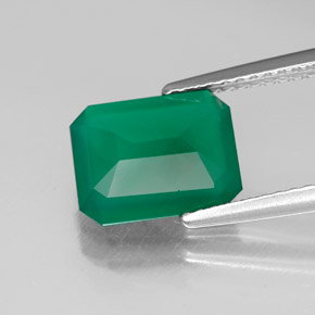 Ágata verde natural de 2,06 ct, transparente, transparente / translúcido