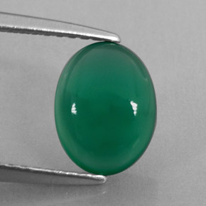 Ágata Verde azul natural de 1.58 ct, Transparente, Transparente / Translúcido