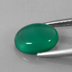 Ágata Verde azul natural de 1.58 ct, Transparente, Transparente / Translúcido