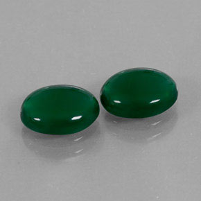 Gemas de ágata verde natural de  ct, corte óvalo, translúcido