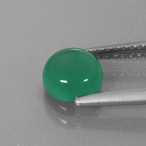 Ágata Verde natural de 1.01 ct, Transparente, Transparente / Translúcido