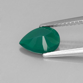 Ágata verde natural de 0,94 ct, transparente, transparente / translúcido
