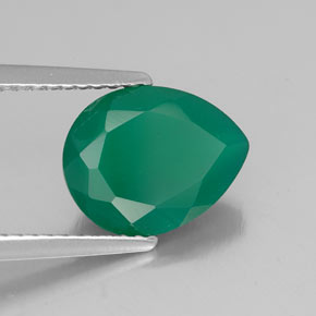 Ágata verde natural de 2,38 ct, transparente, transparente / translúcido