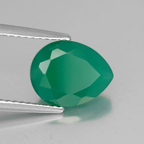 Ágata verde natural de 2,38 ct, transparente, transparente / translúcido