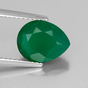 Ágata verde natural de 2,41 ct, transparente, transparente / translúcido