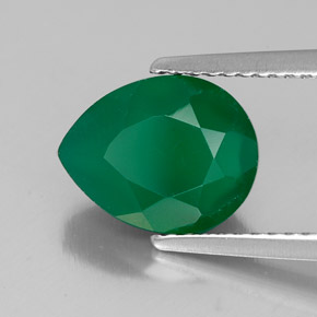 Ágata verde natural de 2,41 ct, transparente, transparente / translúcido