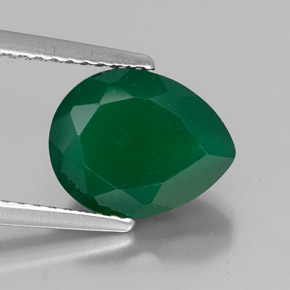 Ágata verde natural de 2,57 ct, transparente, transparente / translúcido
