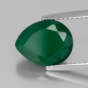 Ágata verde natural de 2,57 ct, transparente, transparente / translúcido
