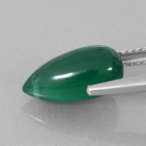 Ágata Verde natural de 2.88 ct, Transparente, Transparente / Translúcido