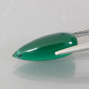 Ágata verde natural de 4,34 ct, transparente, transparente / translúcido