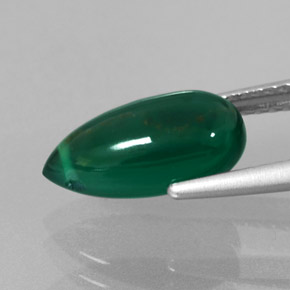 Ágata verde natural de 2,85 ct, transparente, transparente / translúcido