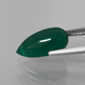 Ágata verde natural de 3,28 ct, transparente, transparente / translúcido