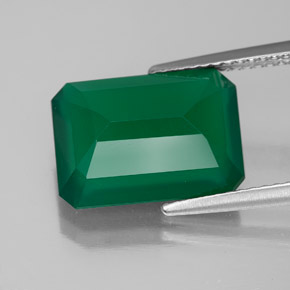 Ágata verde natural de 5,54 ct, transparente, transparente / translúcido