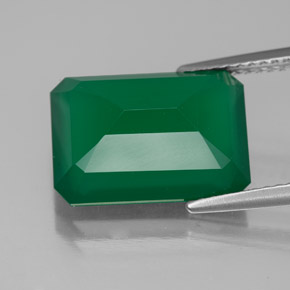 Ágata Verde natural de 6.35 ct, Transparente, Transparente / Translúcido