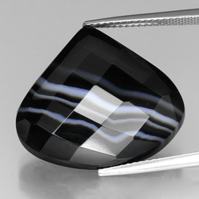 Ágata multicolor natural de 21,36 ct, forma elegante, opaco